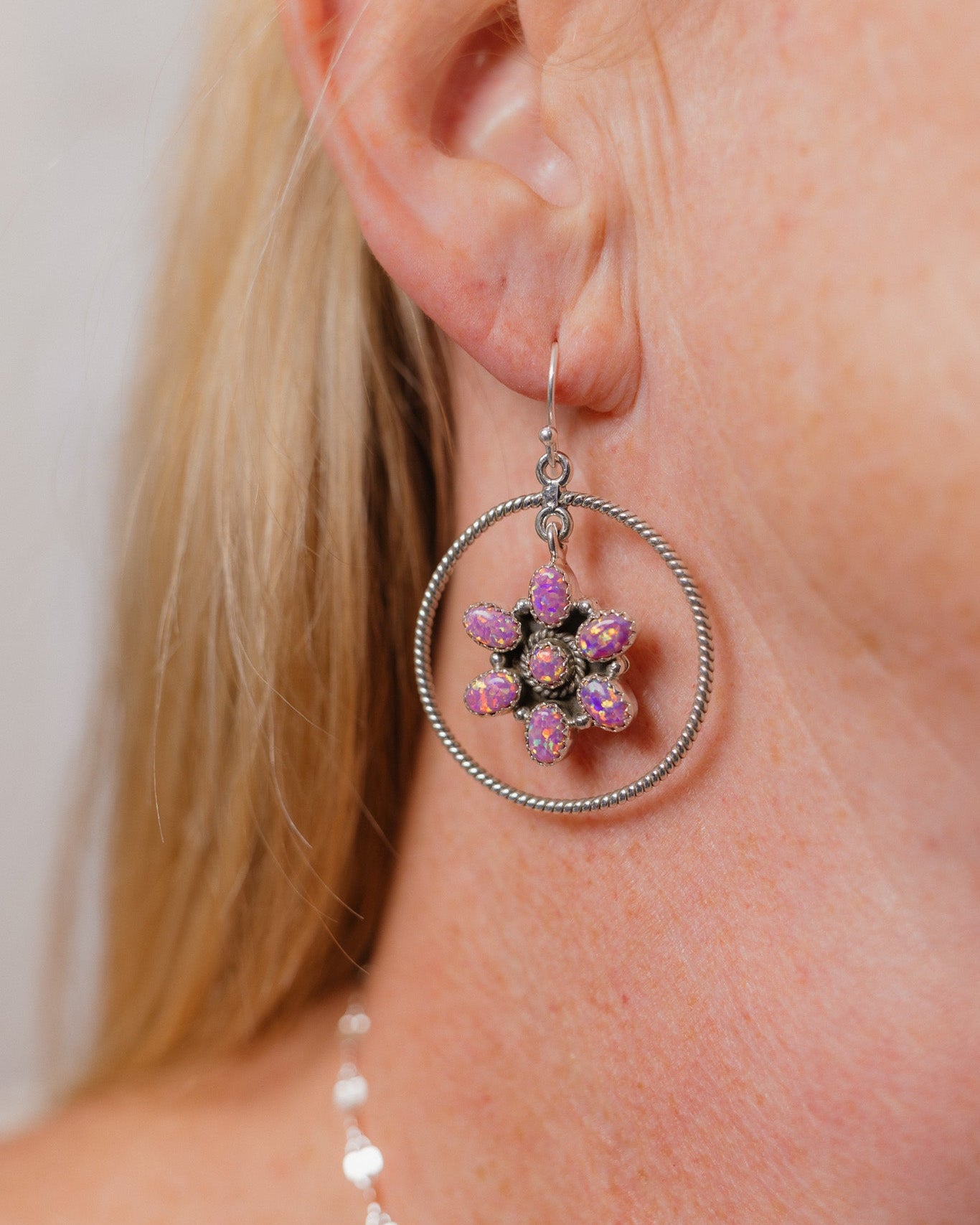 Floating Daisies Rope Stone Earrings-Stud Earrings-Krush Kandy, Women's Online Fashion Boutique Located in Phoenix, Arizona (Scottsdale Area)