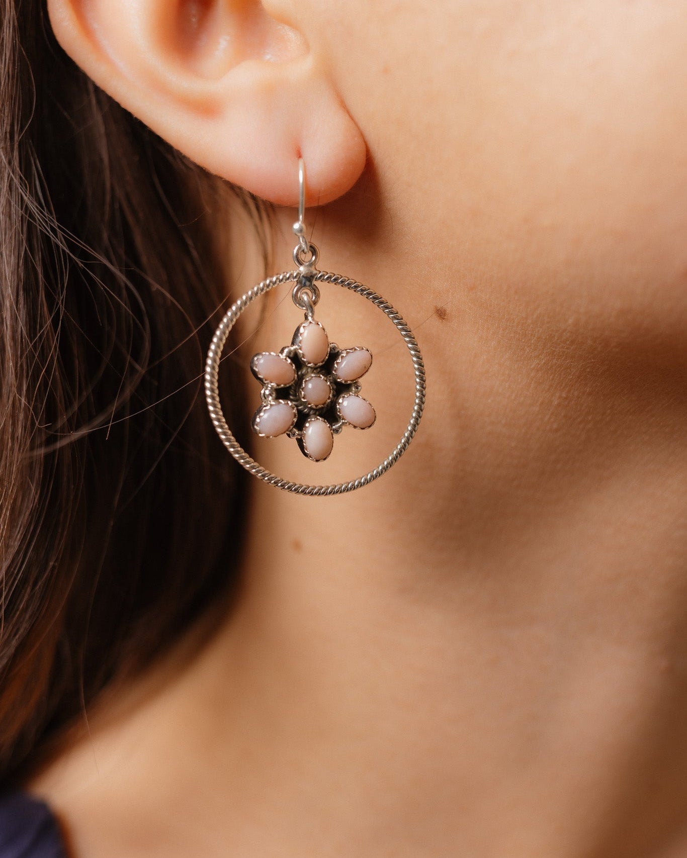 Floating Daisies Rope Stone Earrings-Stud Earrings-Krush Kandy, Women's Online Fashion Boutique Located in Phoenix, Arizona (Scottsdale Area)