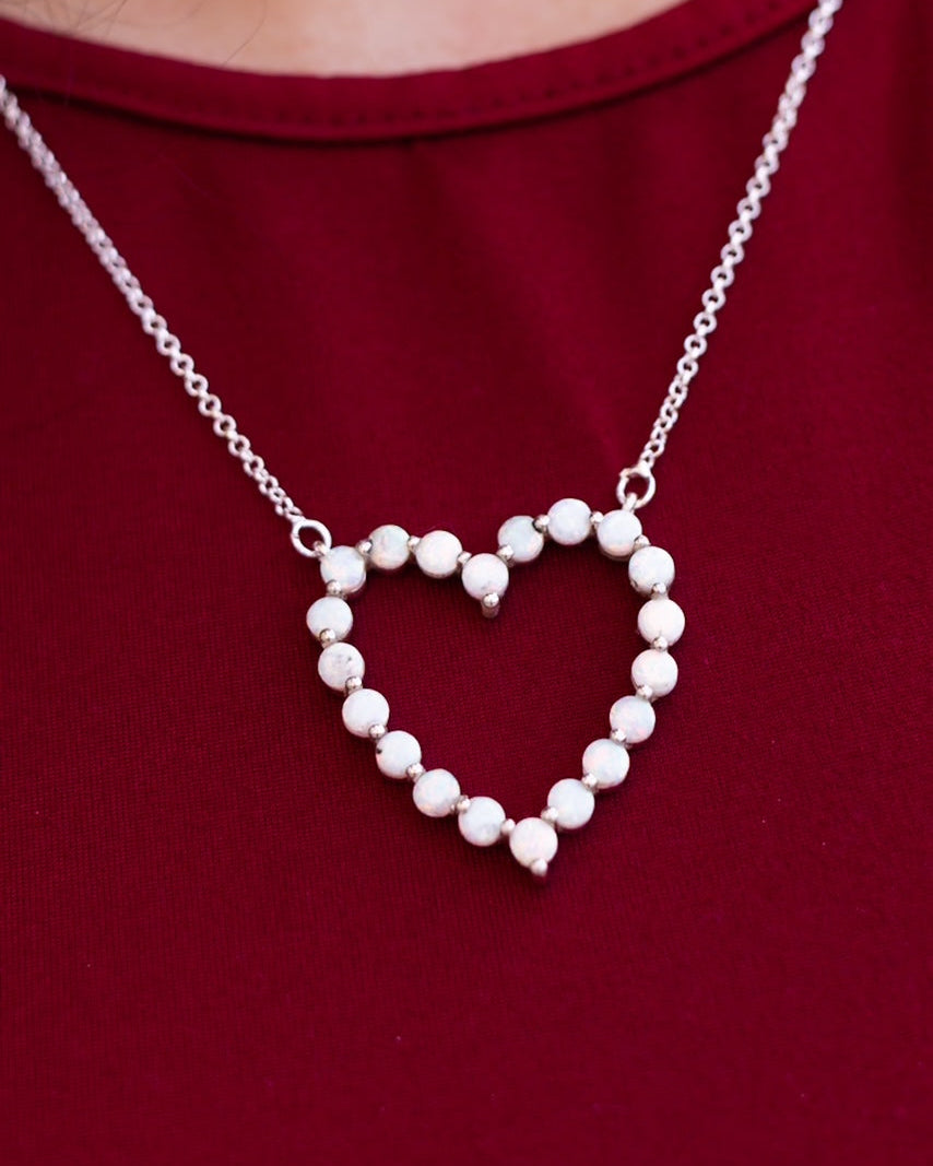Heartfelt Desire Stone Heart Necklace-Necklaces-Krush Kandy, Women's Online Fashion Boutique Located in Phoenix, Arizona (Scottsdale Area)