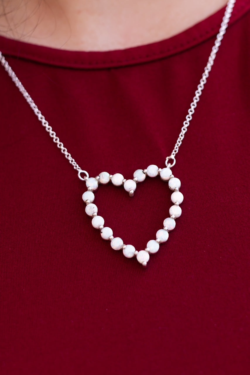 Heartfelt Desire Stone Heart Necklace-Necklaces-Krush Kandy, Women's Online Fashion Boutique Located in Phoenix, Arizona (Scottsdale Area)