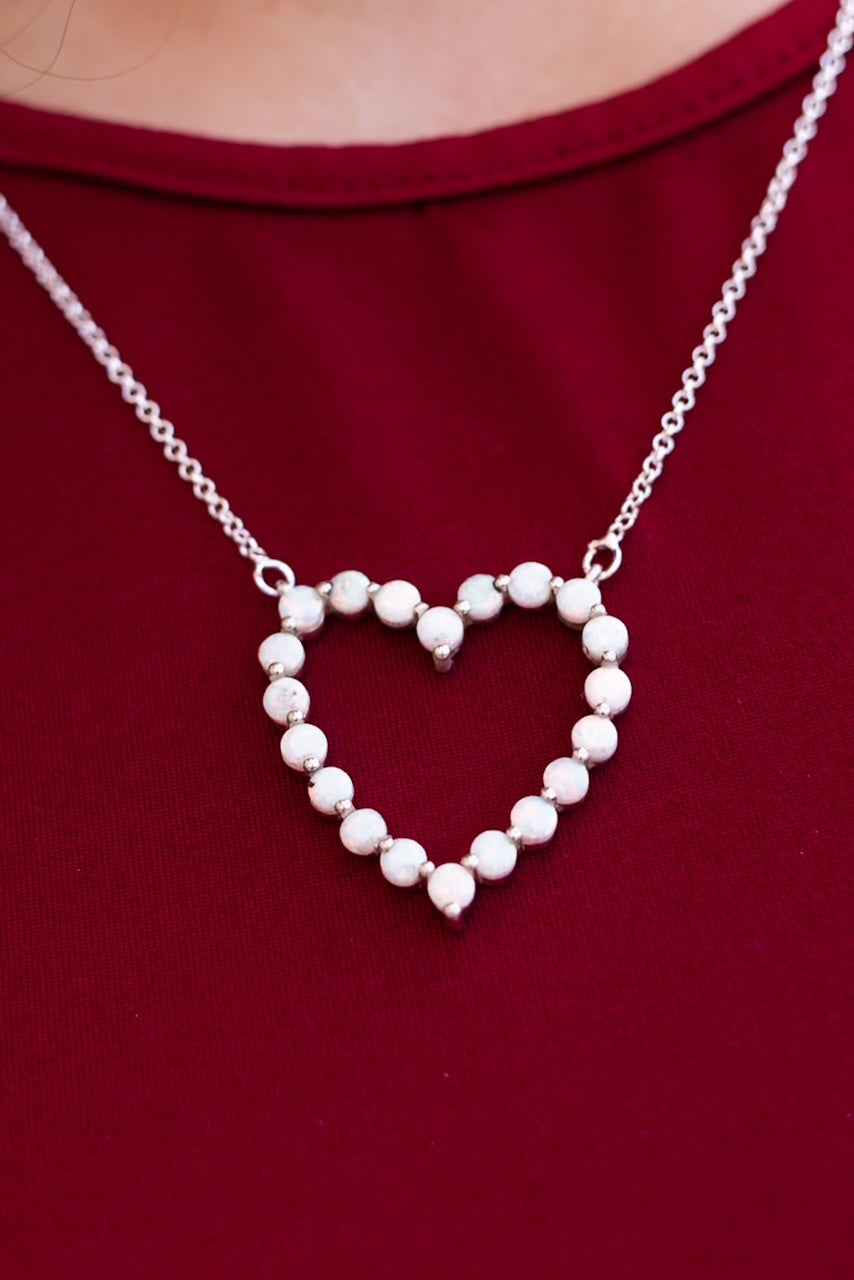 Heartfelt Desire Stone Heart Necklace-Necklaces-Krush Kandy, Women's Online Fashion Boutique Located in Phoenix, Arizona (Scottsdale Area)