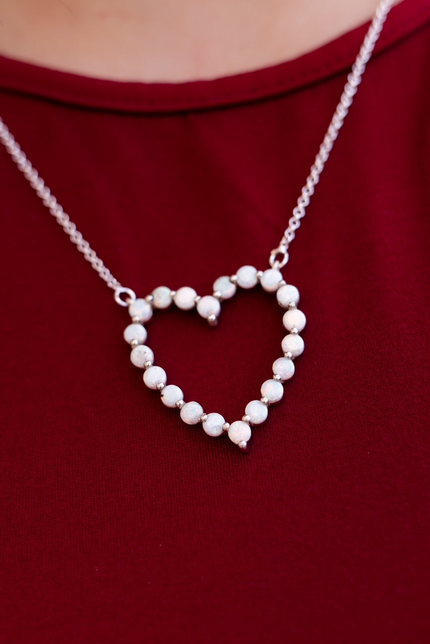 Heartfelt Desire Stone Heart Necklace-Necklaces-Krush Kandy, Women's Online Fashion Boutique Located in Phoenix, Arizona (Scottsdale Area)