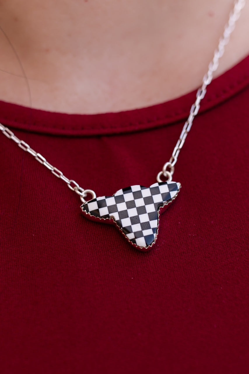 Belle's Bliss Checkered Necklaces-Necklaces-Krush Kandy, Women's Online Fashion Boutique Located in Phoenix, Arizona (Scottsdale Area)