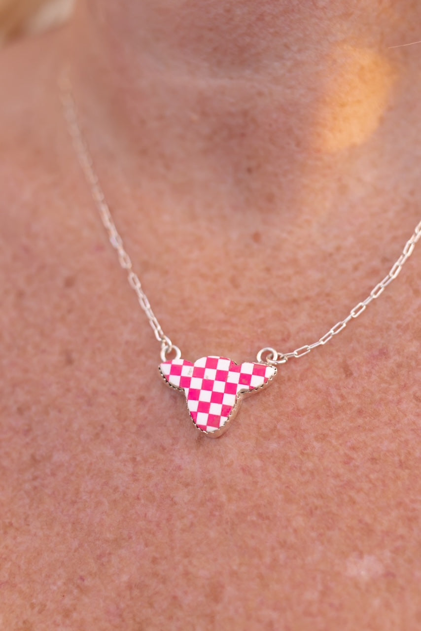 Belle's Bliss Checkered Necklaces-Necklaces-Krush Kandy, Women's Online Fashion Boutique Located in Phoenix, Arizona (Scottsdale Area)