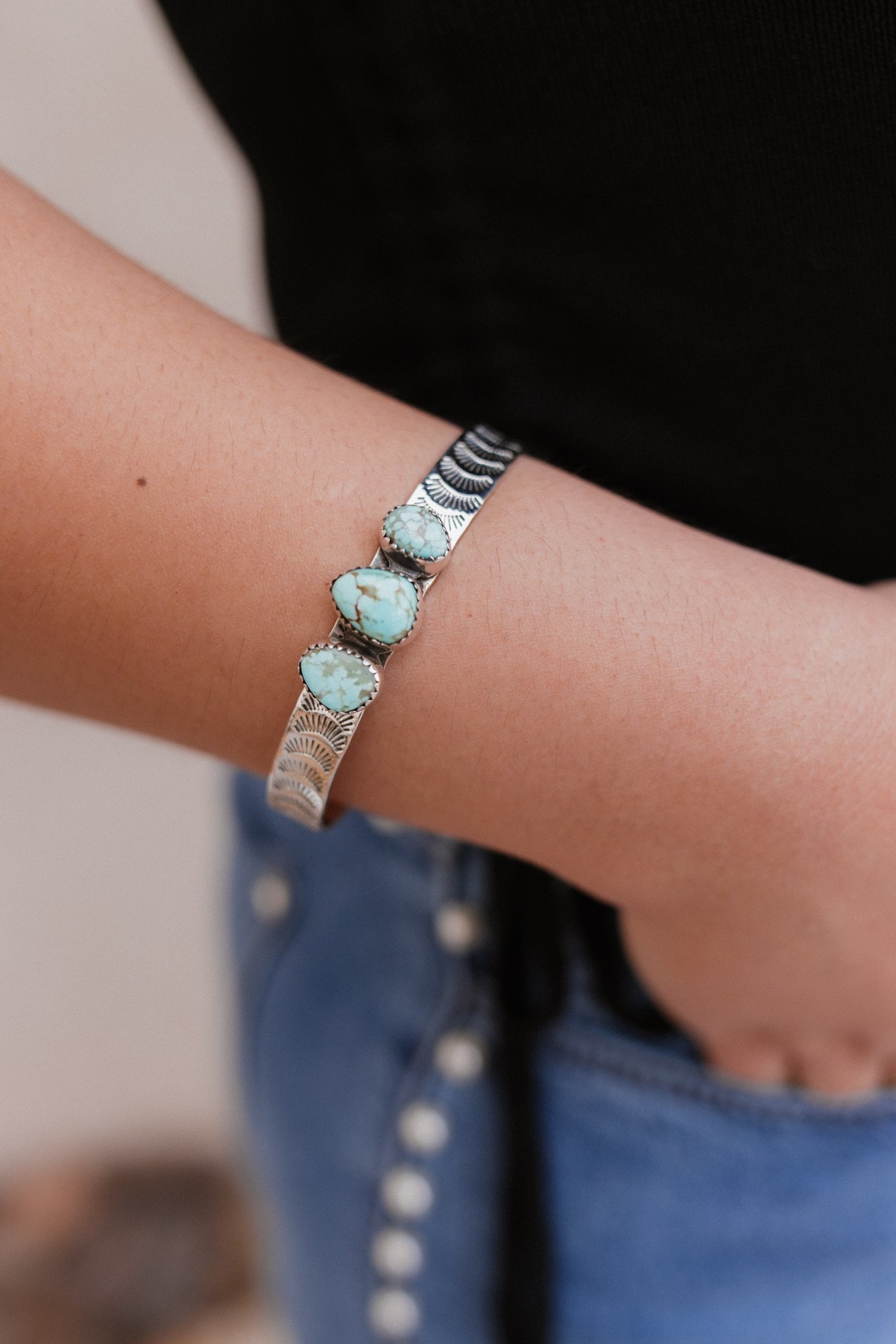 Mine 8 Stamped Cuff-Bracelets-Krush Kandy, Women's Online Fashion Boutique Located in Phoenix, Arizona (Scottsdale Area)