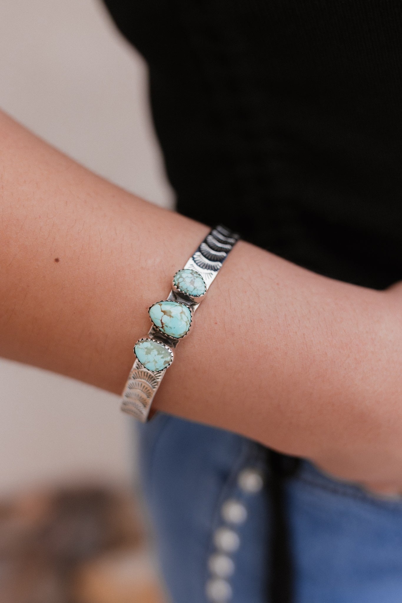 Mine 8 Stamped Cuff-Bracelets-Krush Kandy, Women's Online Fashion Boutique Located in Phoenix, Arizona (Scottsdale Area)