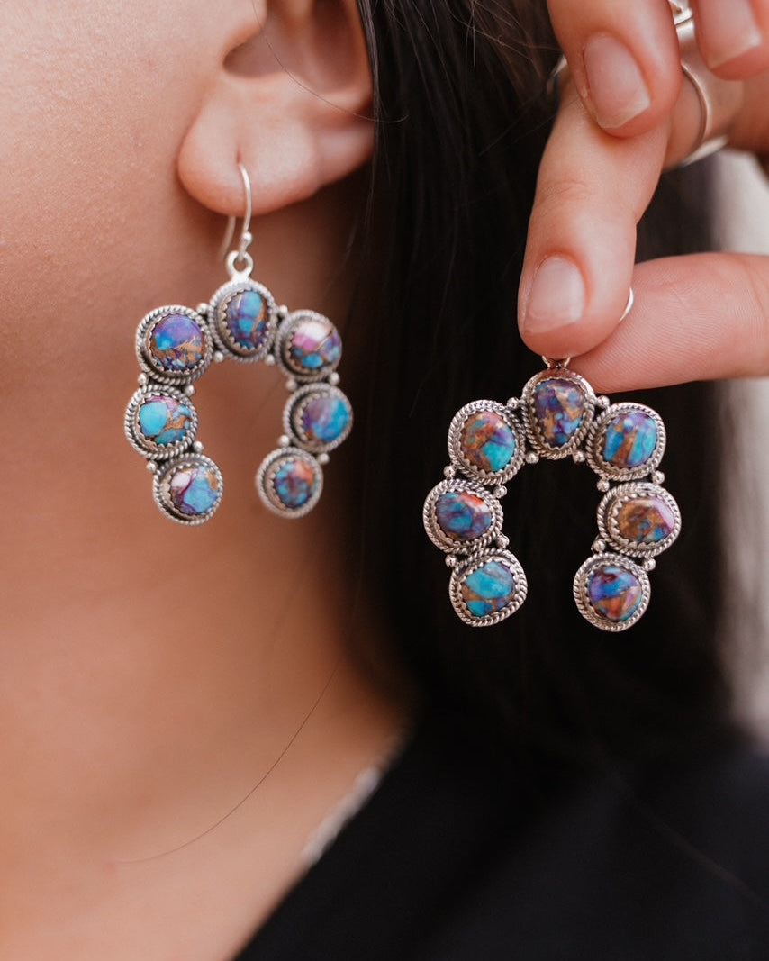 Wild About You Horseshoe Stone Earrings-Drop Earrings-Krush Kandy, Women's Online Fashion Boutique Located in Phoenix, Arizona (Scottsdale Area)