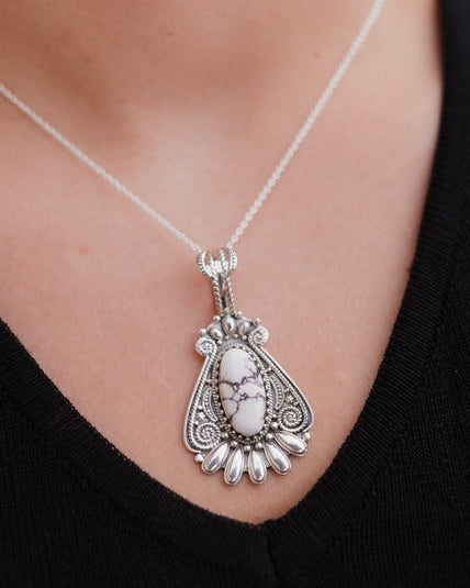 Sterling Desert Blossom Necklace-Pendant Necklaces-Krush Kandy, Women's Online Fashion Boutique Located in Phoenix, Arizona (Scottsdale Area)