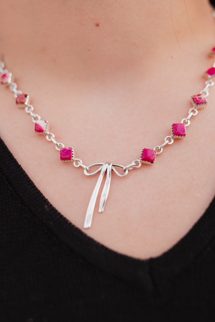 Desert Jasper & Bow Necklace-Necklaces-Krush Kandy, Women's Online Fashion Boutique Located in Phoenix, Arizona (Scottsdale Area)