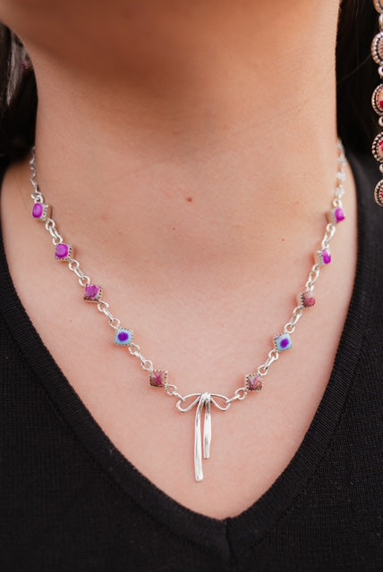 Desert Jasper & Bow Necklace-Necklaces-Krush Kandy, Women's Online Fashion Boutique Located in Phoenix, Arizona (Scottsdale Area)