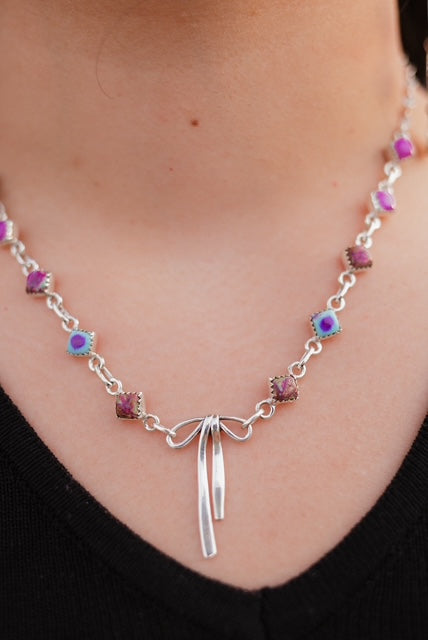 Desert Jasper & Bow Necklace-Necklaces-Krush Kandy, Women's Online Fashion Boutique Located in Phoenix, Arizona (Scottsdale Area)