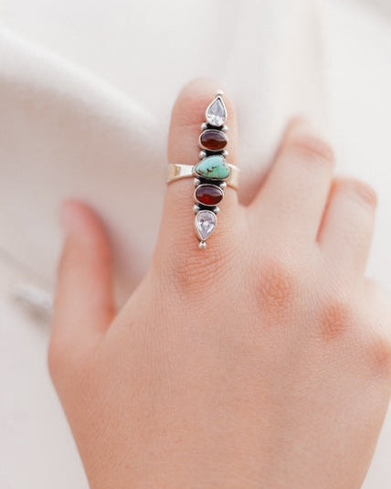 Amber, Turquoise & CZ Crawler-Crawler Rings-Krush Kandy, Women's Online Fashion Boutique Located in Phoenix, Arizona (Scottsdale Area)