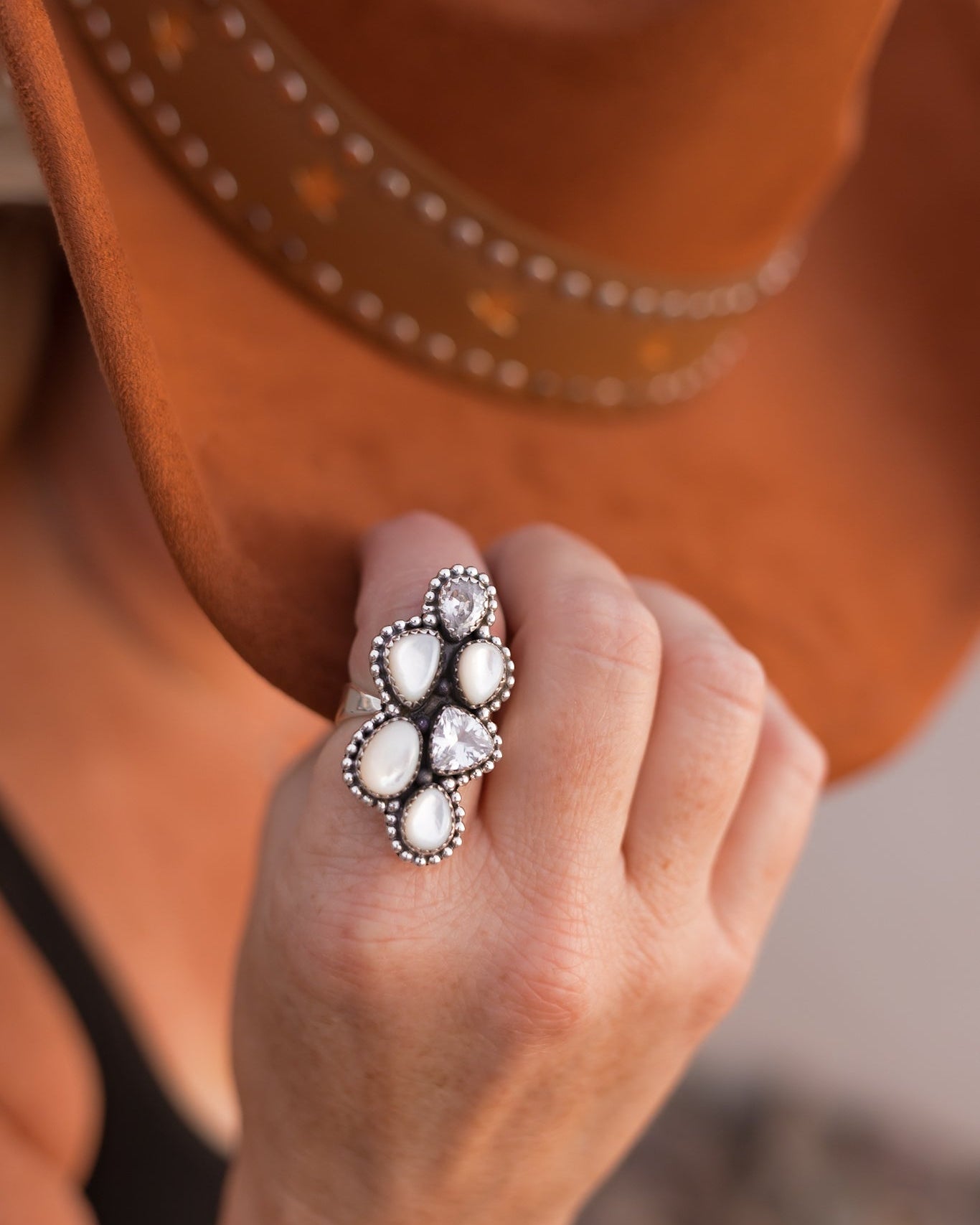 Kristyn's Cluster Crawler Stone Ring-Crawler Rings-Krush Kandy, Women's Online Fashion Boutique Located in Phoenix, Arizona (Scottsdale Area)