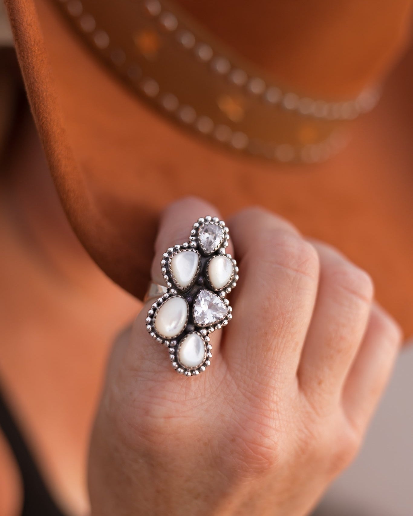 Kristyn's Cluster Crawler Stone Ring-Crawler Rings-Krush Kandy, Women's Online Fashion Boutique Located in Phoenix, Arizona (Scottsdale Area)