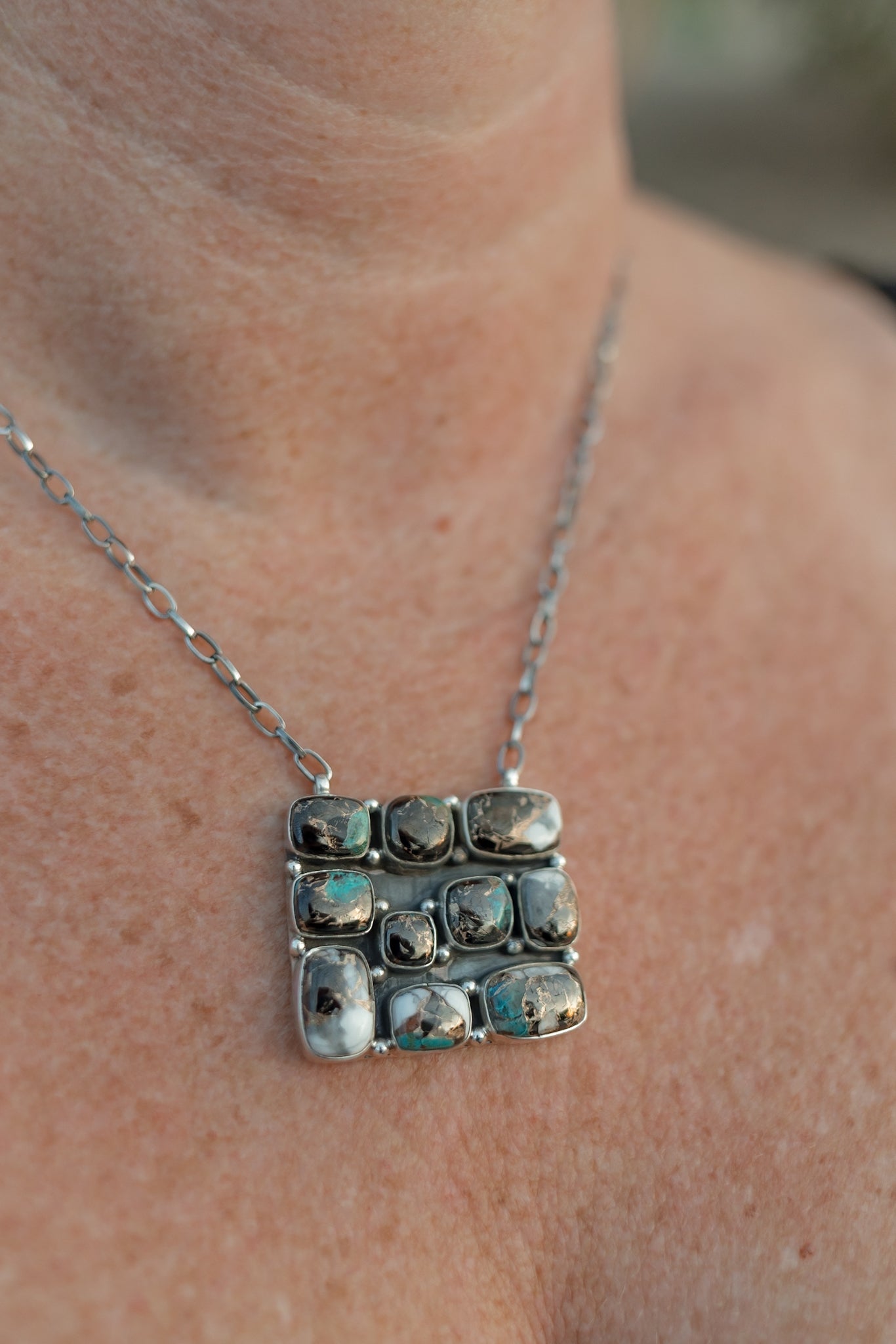 Kandy Bar Stone Cluster Necklaces-Necklaces-Krush Kandy, Women's Online Fashion Boutique Located in Phoenix, Arizona (Scottsdale Area)