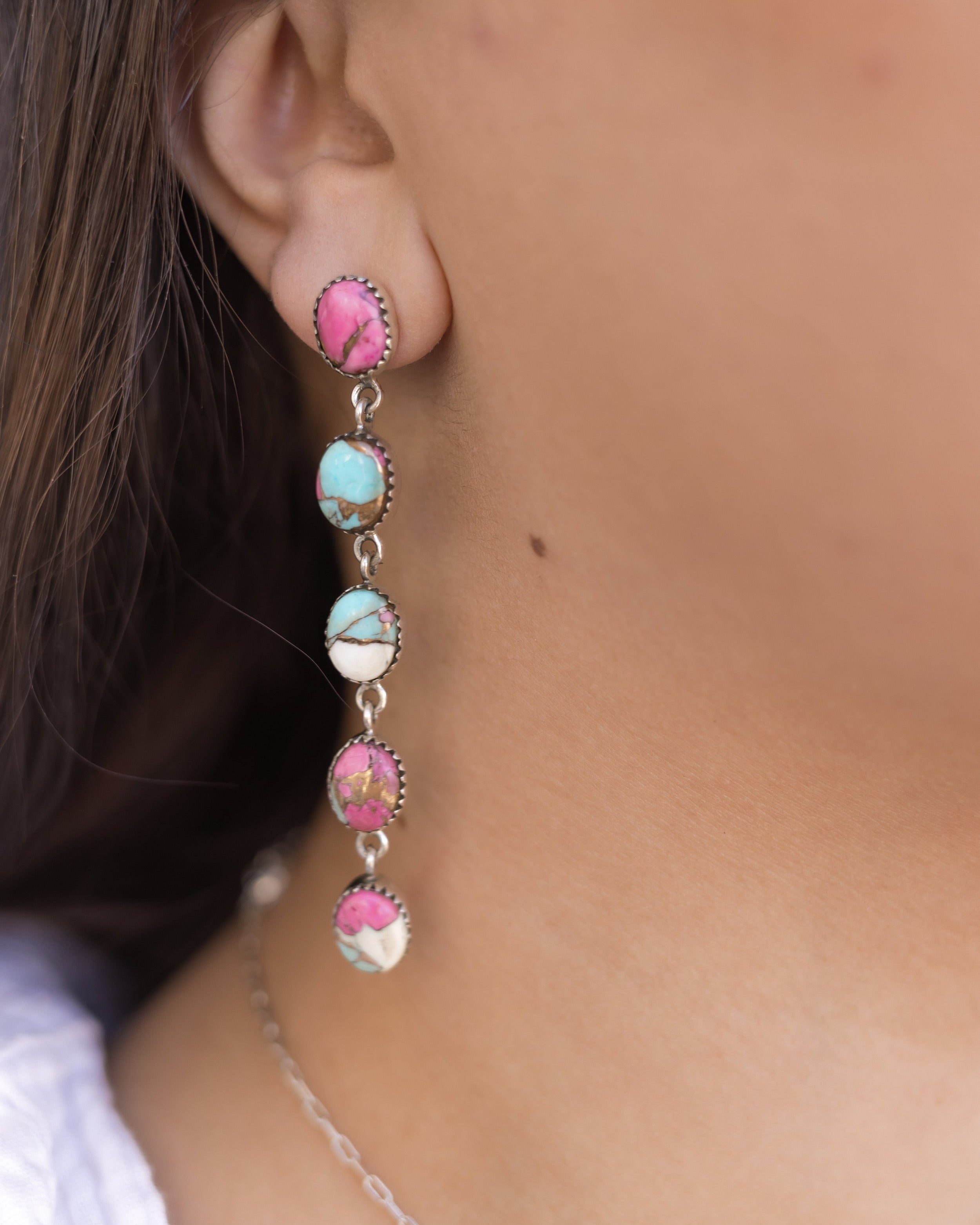 Cotton Candy Desert Dangle Earrings-Earrings-Krush Kandy, Women's Online Fashion Boutique Located in Phoenix, Arizona (Scottsdale Area)