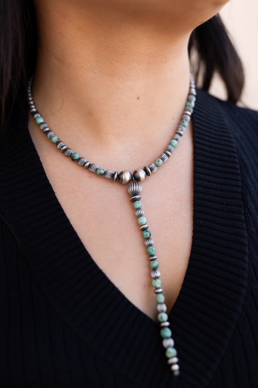 Wild For You Turquoise Desert Pearl Lariat Necklace-Necklaces-Krush Kandy, Women's Online Fashion Boutique Located in Phoenix, Arizona (Scottsdale Area)
