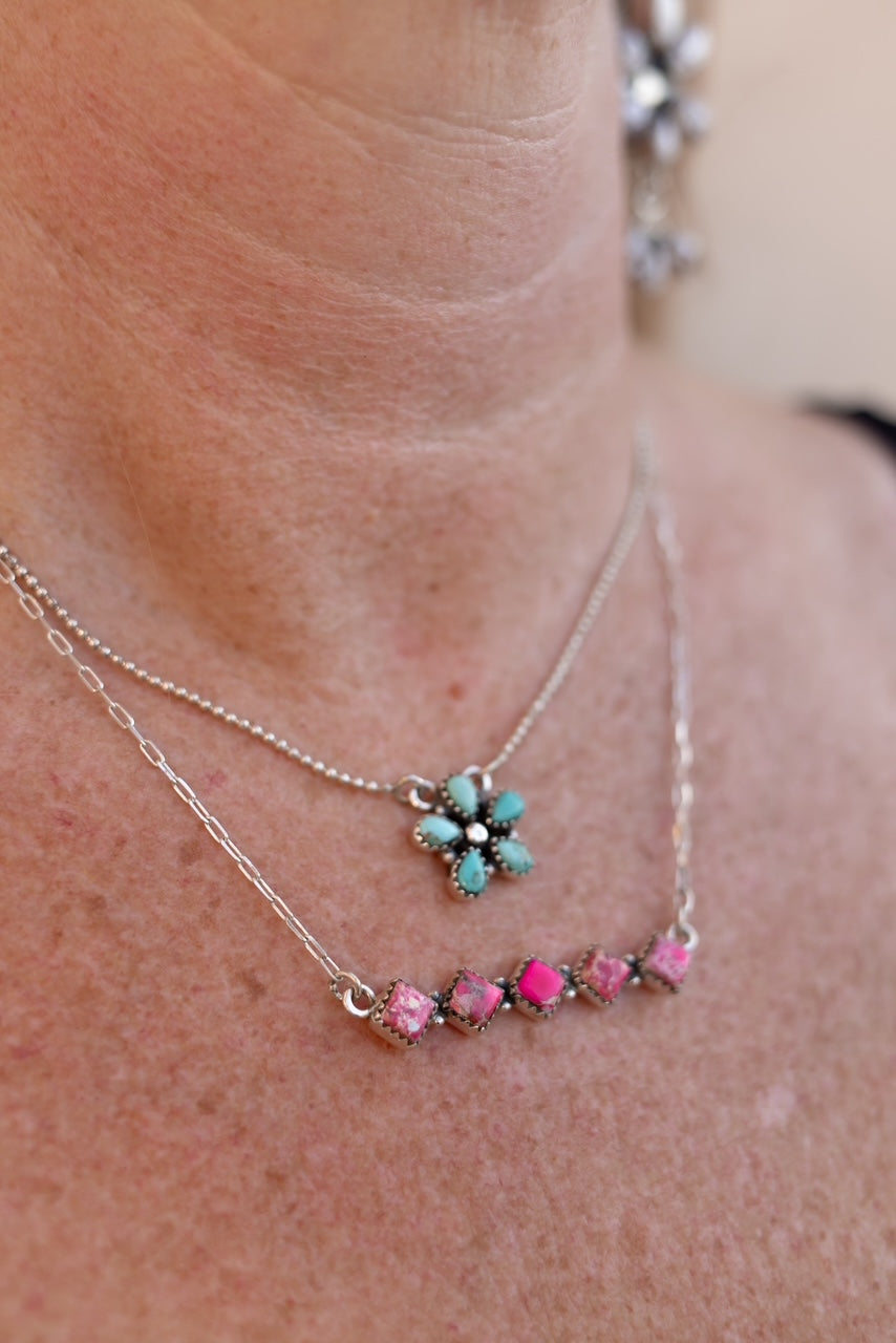 Sunlit Bloom and Bar Layered Necklace-Necklaces-Krush Kandy, Women's Online Fashion Boutique Located in Phoenix, Arizona (Scottsdale Area)