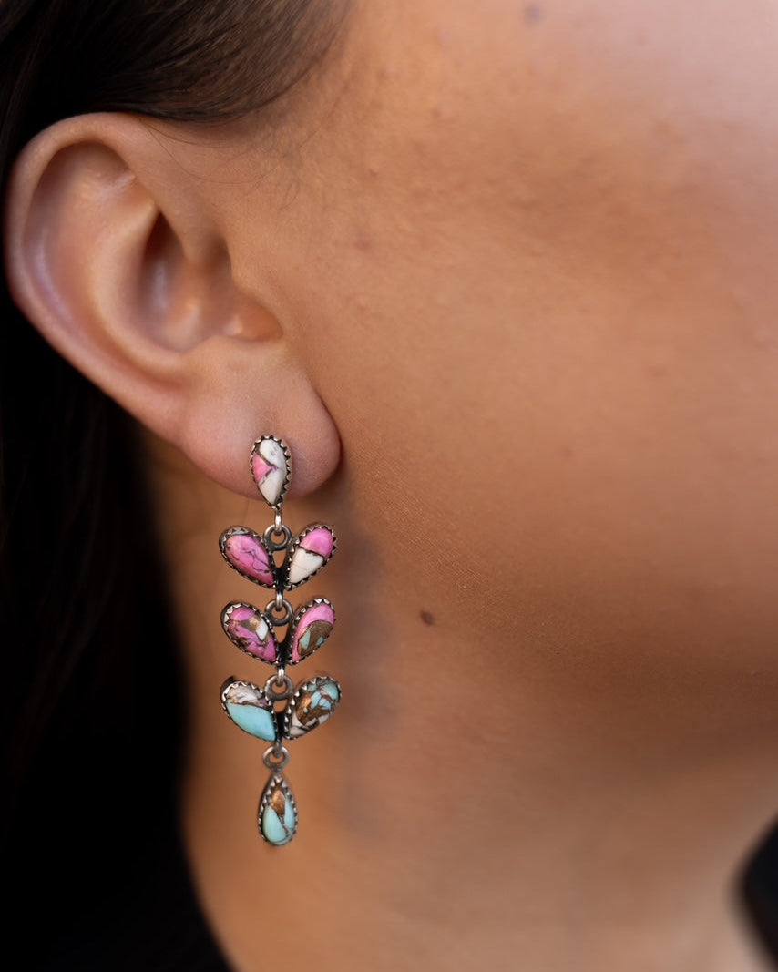 Cotton Candy Feather Dangle Drop Earrings-Earrings-Krush Kandy, Women's Online Fashion Boutique Located in Phoenix, Arizona (Scottsdale Area)