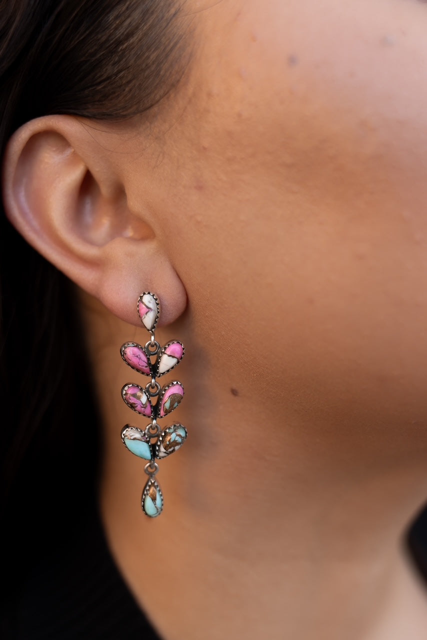 Cotton Candy Feather Dangle Drop Earrings-Earrings-Krush Kandy, Women's Online Fashion Boutique Located in Phoenix, Arizona (Scottsdale Area)