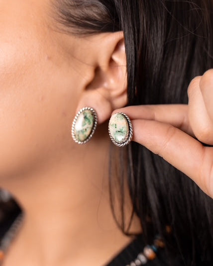 Jasper Slab Stud Earrings-Earrings-Krush Kandy, Women's Online Fashion Boutique Located in Phoenix, Arizona (Scottsdale Area)