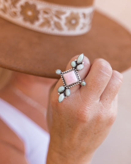 Paloma's Pink Conch Statement Ring-Rings-Krush Kandy, Women's Online Fashion Boutique Located in Phoenix, Arizona (Scottsdale Area)