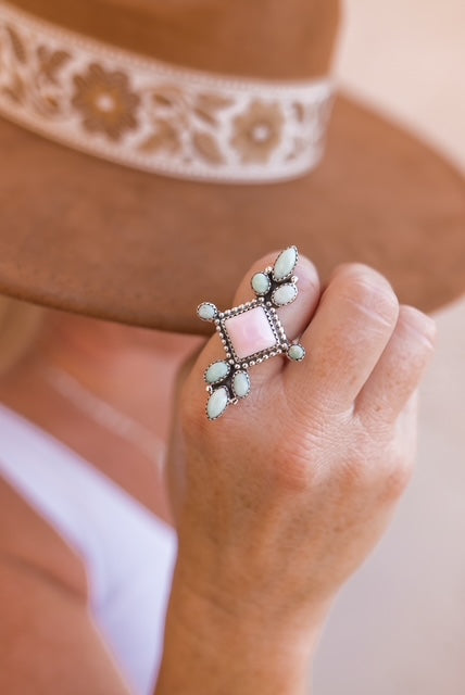 Paloma's Pink Conch Statement Ring-Rings-Krush Kandy, Women's Online Fashion Boutique Located in Phoenix, Arizona (Scottsdale Area)