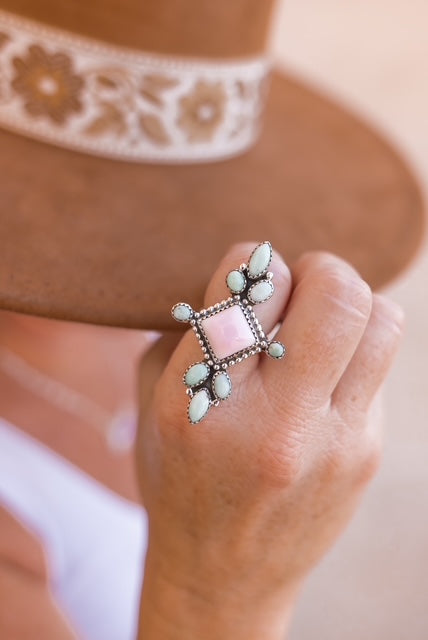 Paloma's Pink Conch Statement Ring-Rings-Krush Kandy, Women's Online Fashion Boutique Located in Phoenix, Arizona (Scottsdale Area)