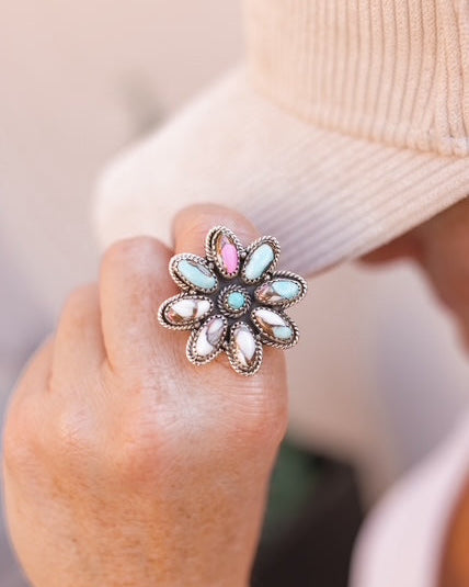 Cotton Kandy Blossom Stone Ring-Rings-Krush Kandy, Women's Online Fashion Boutique Located in Phoenix, Arizona (Scottsdale Area)