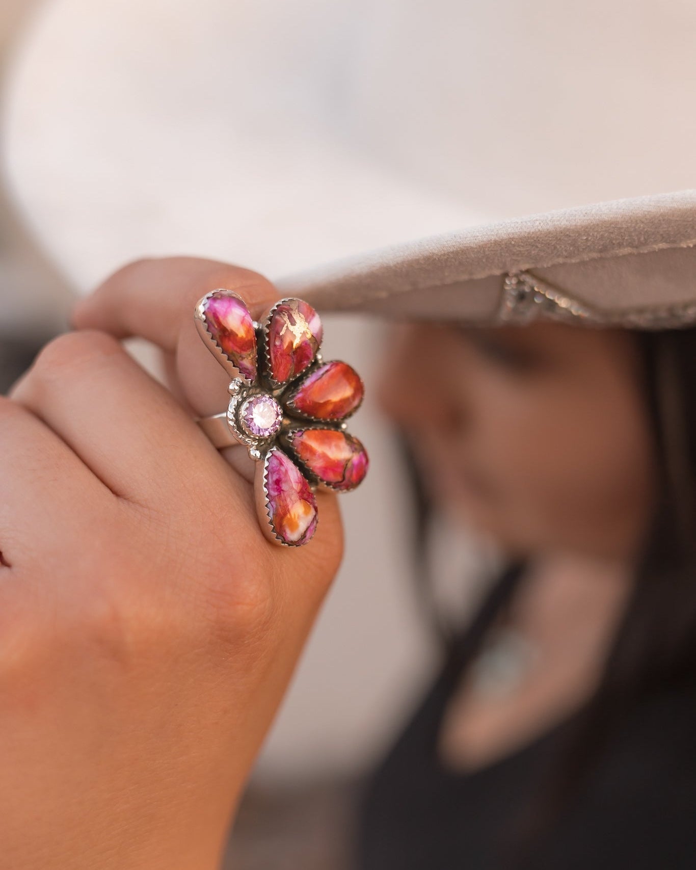 Star Burst Half Flower Ring-Rings-Krush Kandy, Women's Online Fashion Boutique Located in Phoenix, Arizona (Scottsdale Area)