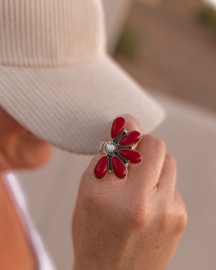 Blooming Rosarita Half Daisy Rings-Rings-Krush Kandy, Women's Online Fashion Boutique Located in Phoenix, Arizona (Scottsdale Area)