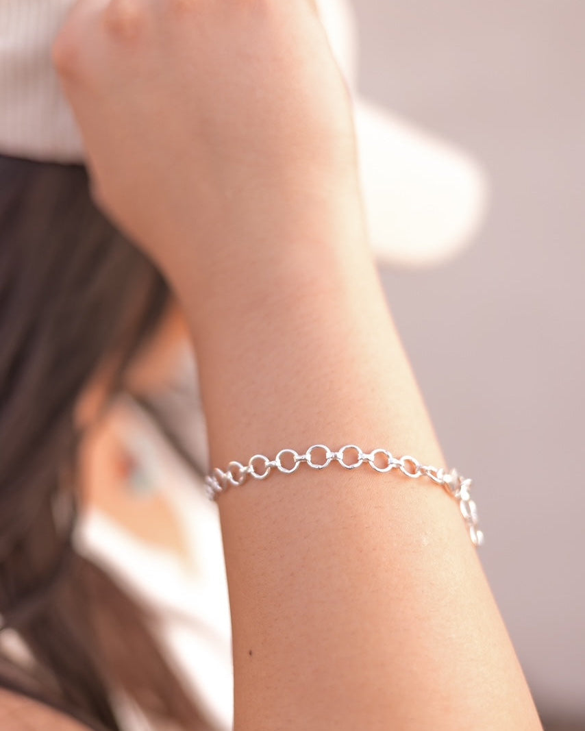 Krush Exclusive Sterling Silver Chain Link Bracelet-Bracelets-Krush Kandy, Women's Online Fashion Boutique Located in Phoenix, Arizona (Scottsdale Area)