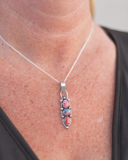 Three Stone Concho Pendant-Pendant Necklaces-Krush Kandy, Women's Online Fashion Boutique Located in Phoenix, Arizona (Scottsdale Area)
