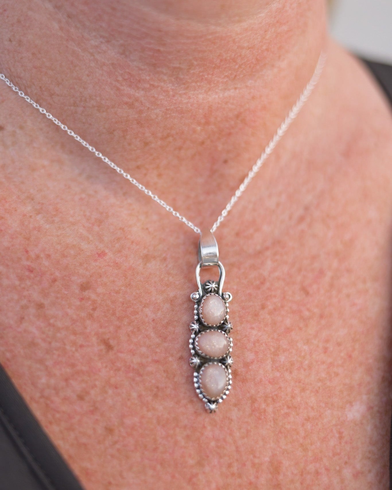 Three Stone Concho Pendant-Pendant Necklaces-Krush Kandy, Women's Online Fashion Boutique Located in Phoenix, Arizona (Scottsdale Area)