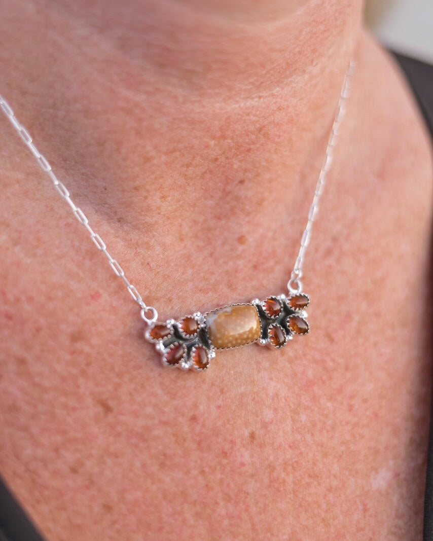 Bambi & Amber Stone Necklaces-Chain Necklaces-Krush Kandy, Women's Online Fashion Boutique Located in Phoenix, Arizona (Scottsdale Area)