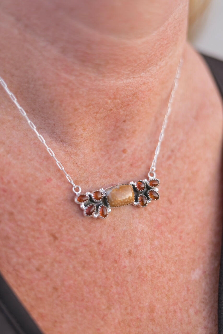 Bambi & Amber Stone Necklaces-Chain Necklaces-Krush Kandy, Women's Online Fashion Boutique Located in Phoenix, Arizona (Scottsdale Area)