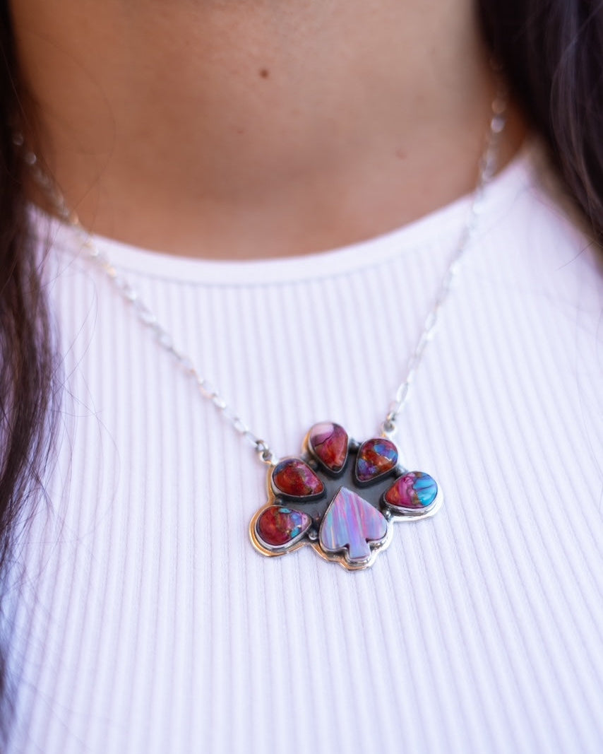 Into The Wild Spade Stone Cluster Necklaces-Necklaces-Krush Kandy, Women's Online Fashion Boutique Located in Phoenix, Arizona (Scottsdale Area)
