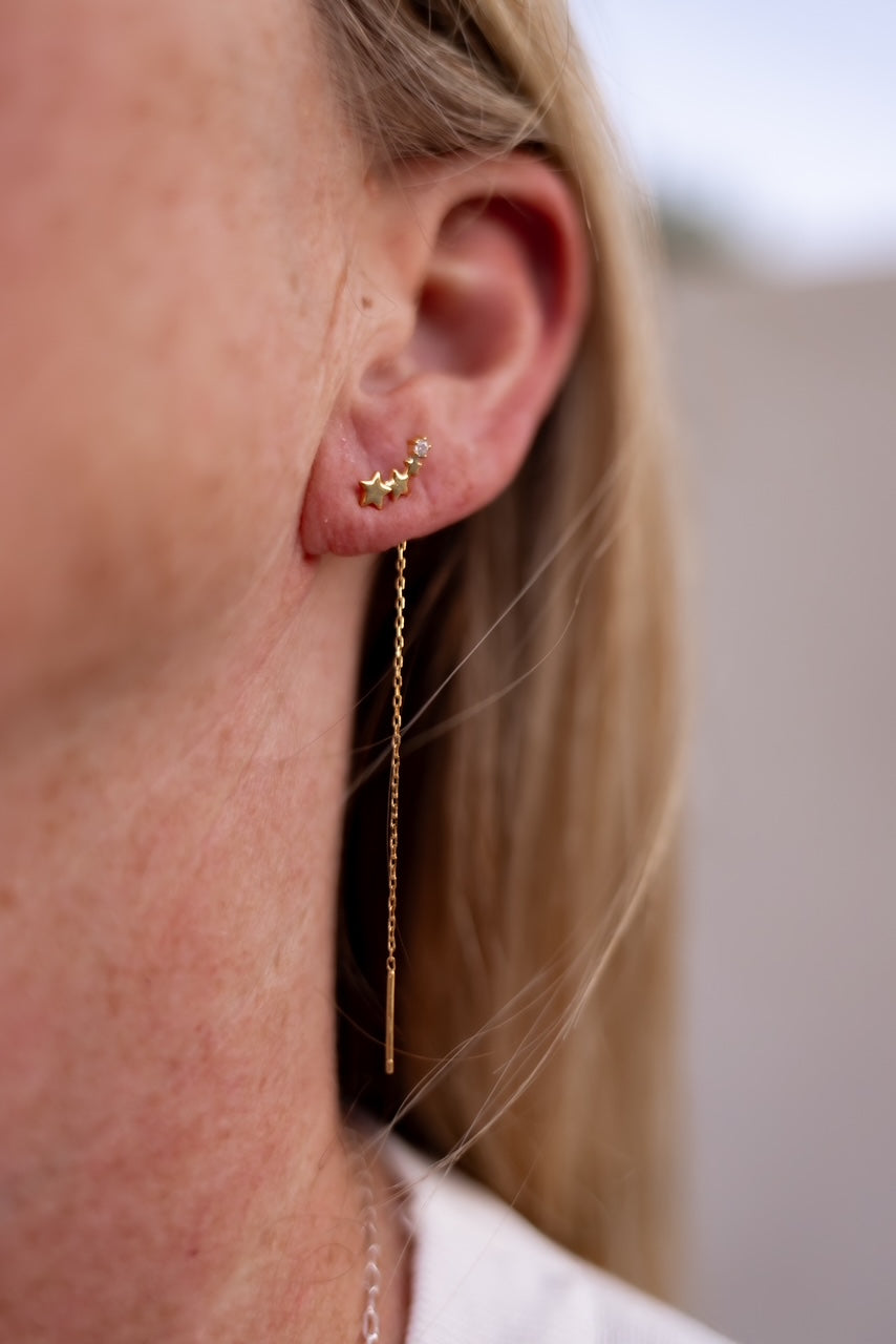 Sterling Silver Tassel Trend Threader Earrings-Earrings-Krush Kandy, Women's Online Fashion Boutique Located in Phoenix, Arizona (Scottsdale Area)