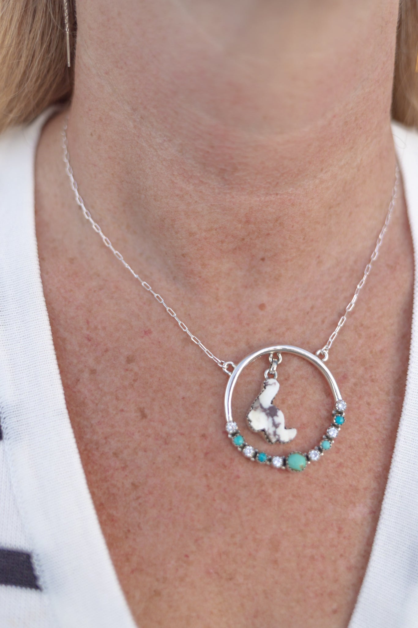 Dino in the Wild Circle Chain Pendant-Necklaces-Krush Kandy, Women's Online Fashion Boutique Located in Phoenix, Arizona (Scottsdale Area)