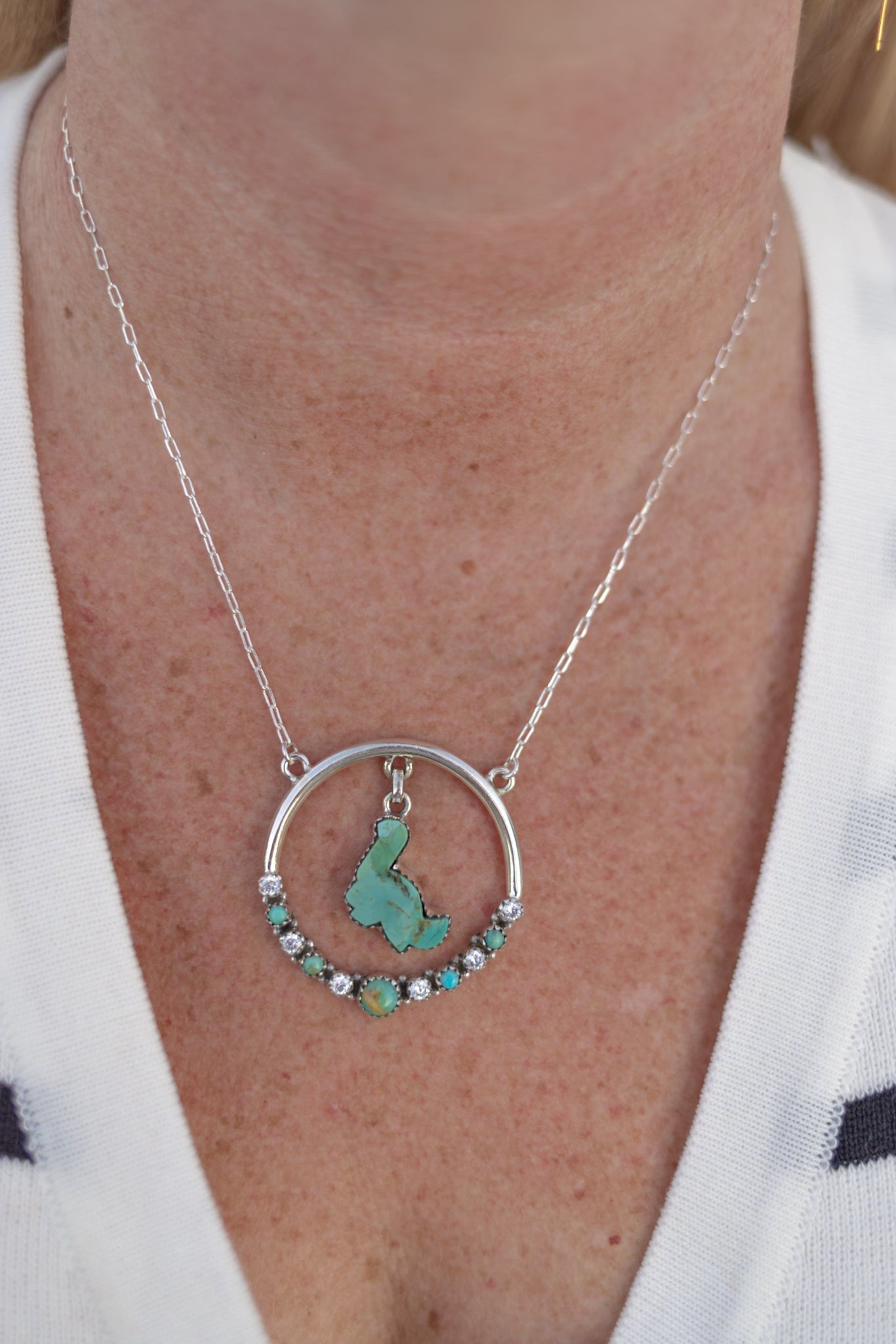 Dino in the Wild Circle Chain Pendant-Necklaces-Krush Kandy, Women's Online Fashion Boutique Located in Phoenix, Arizona (Scottsdale Area)