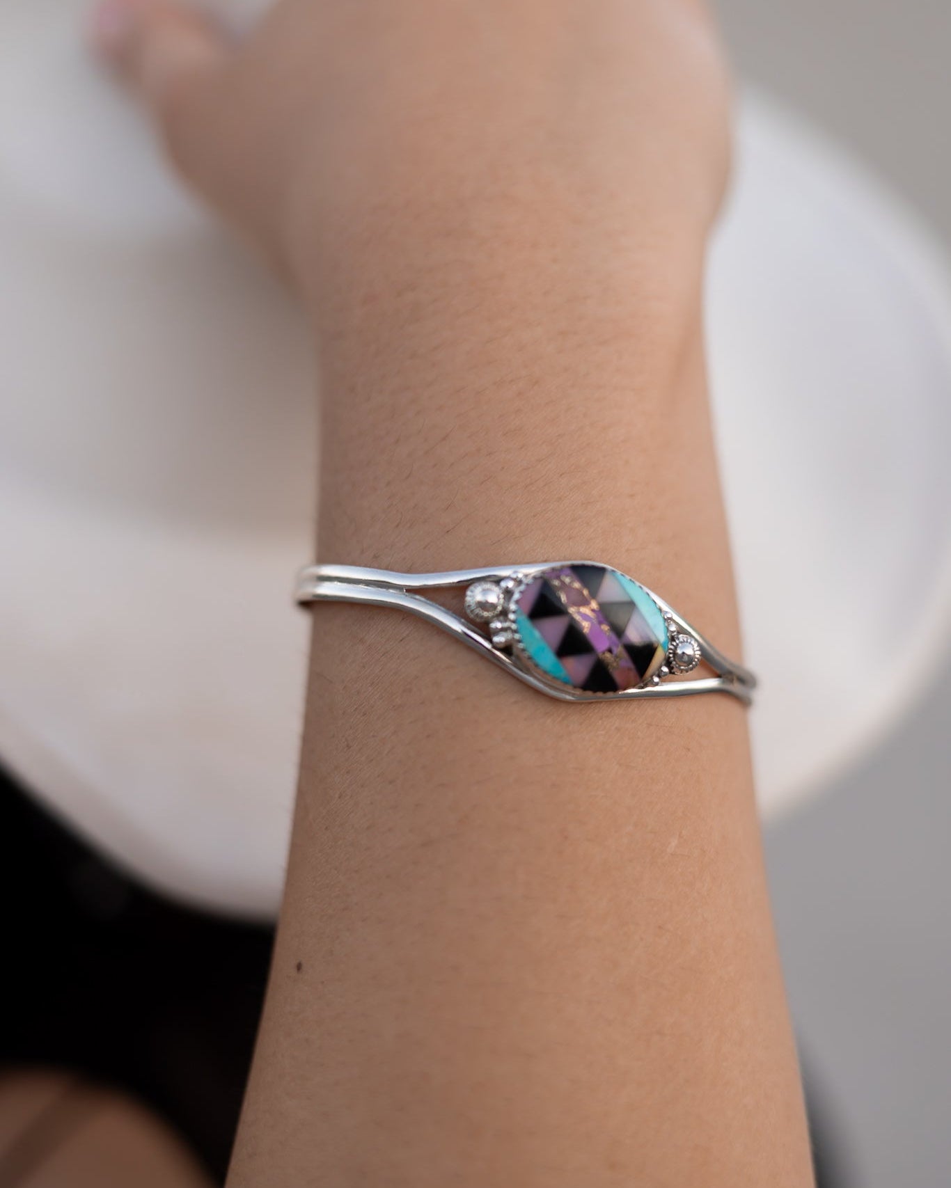 Purple Aztec Multi Colored Cuff-Bracelets-Krush Kandy, Women's Online Fashion Boutique Located in Phoenix, Arizona (Scottsdale Area)