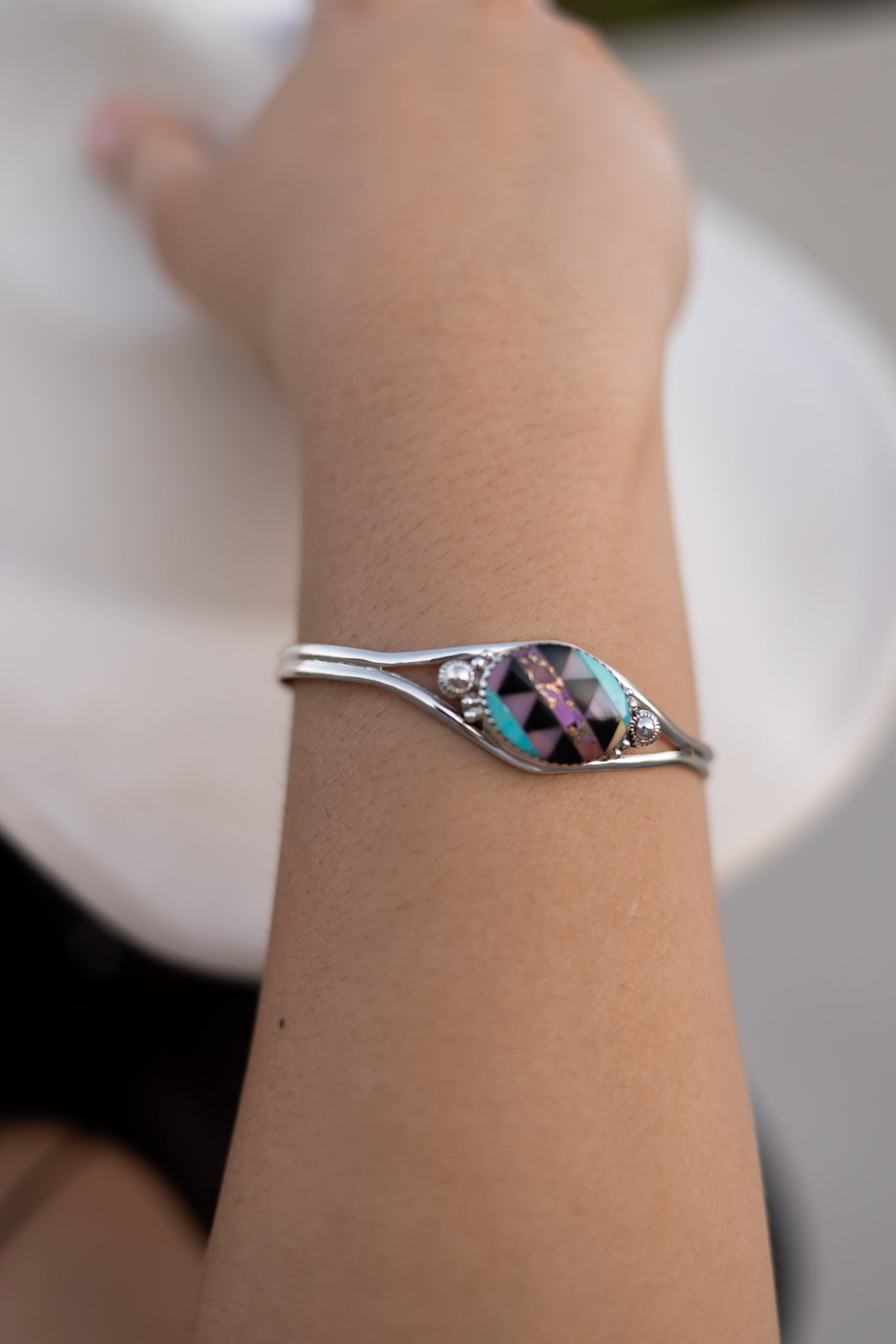 Purple Aztec Multi Colored Cuff-Bracelets-Krush Kandy, Women's Online Fashion Boutique Located in Phoenix, Arizona (Scottsdale Area)