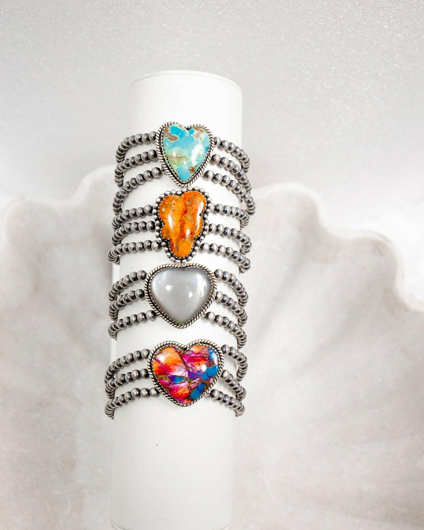 Single Stone Three Strand Desert Pearl Bracelets-Bracelets-Krush Kandy, Women's Online Fashion Boutique Located in Phoenix, Arizona (Scottsdale Area)