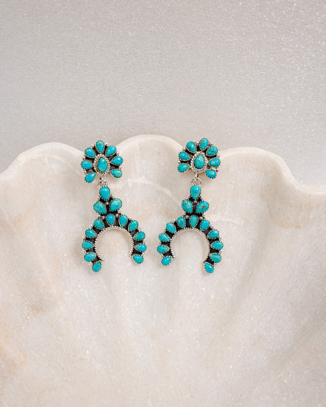 Sterling Silver & Stone Crowned Horseshoe Earrings-Drop Earrings-Krush Kandy, Women's Online Fashion Boutique Located in Phoenix, Arizona (Scottsdale Area)