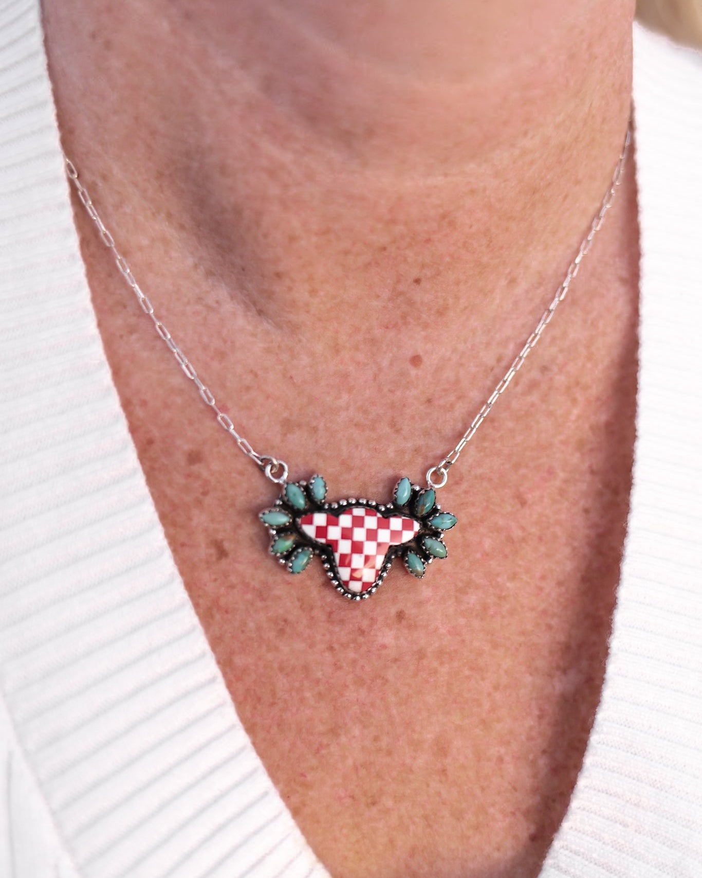 Belle's Bliss Checkered Cluster Necklaces-Necklaces-Krush Kandy, Women's Online Fashion Boutique Located in Phoenix, Arizona (Scottsdale Area)