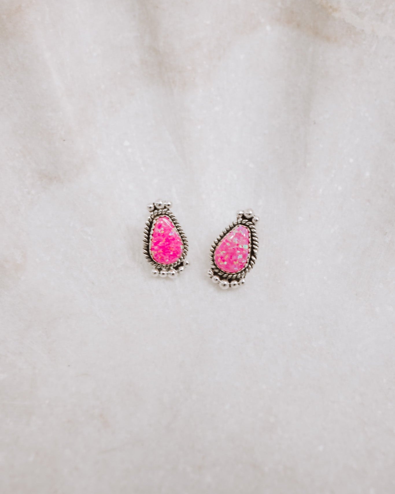 Mini Twisted Rope Single Stone Sterling Silver Studs-Stud Earrings-Krush Kandy, Women's Online Fashion Boutique Located in Phoenix, Arizona (Scottsdale Area)