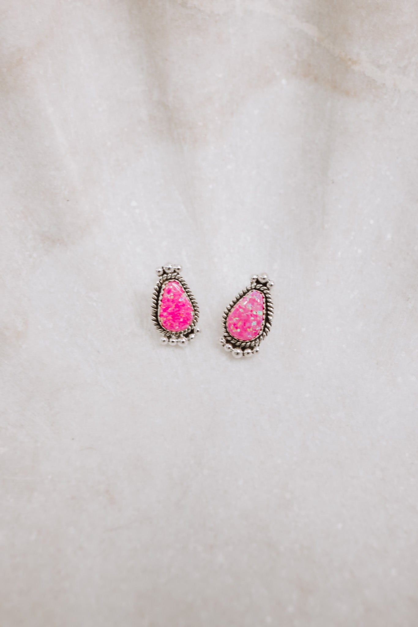 Mini Twisted Rope Single Stone Sterling Silver Studs-Stud Earrings-Krush Kandy, Women's Online Fashion Boutique Located in Phoenix, Arizona (Scottsdale Area)