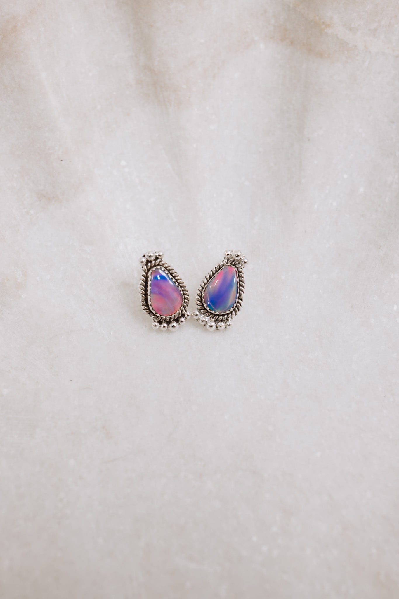 Mini Twisted Rope Single Stone Sterling Silver Studs-Stud Earrings-Krush Kandy, Women's Online Fashion Boutique Located in Phoenix, Arizona (Scottsdale Area)