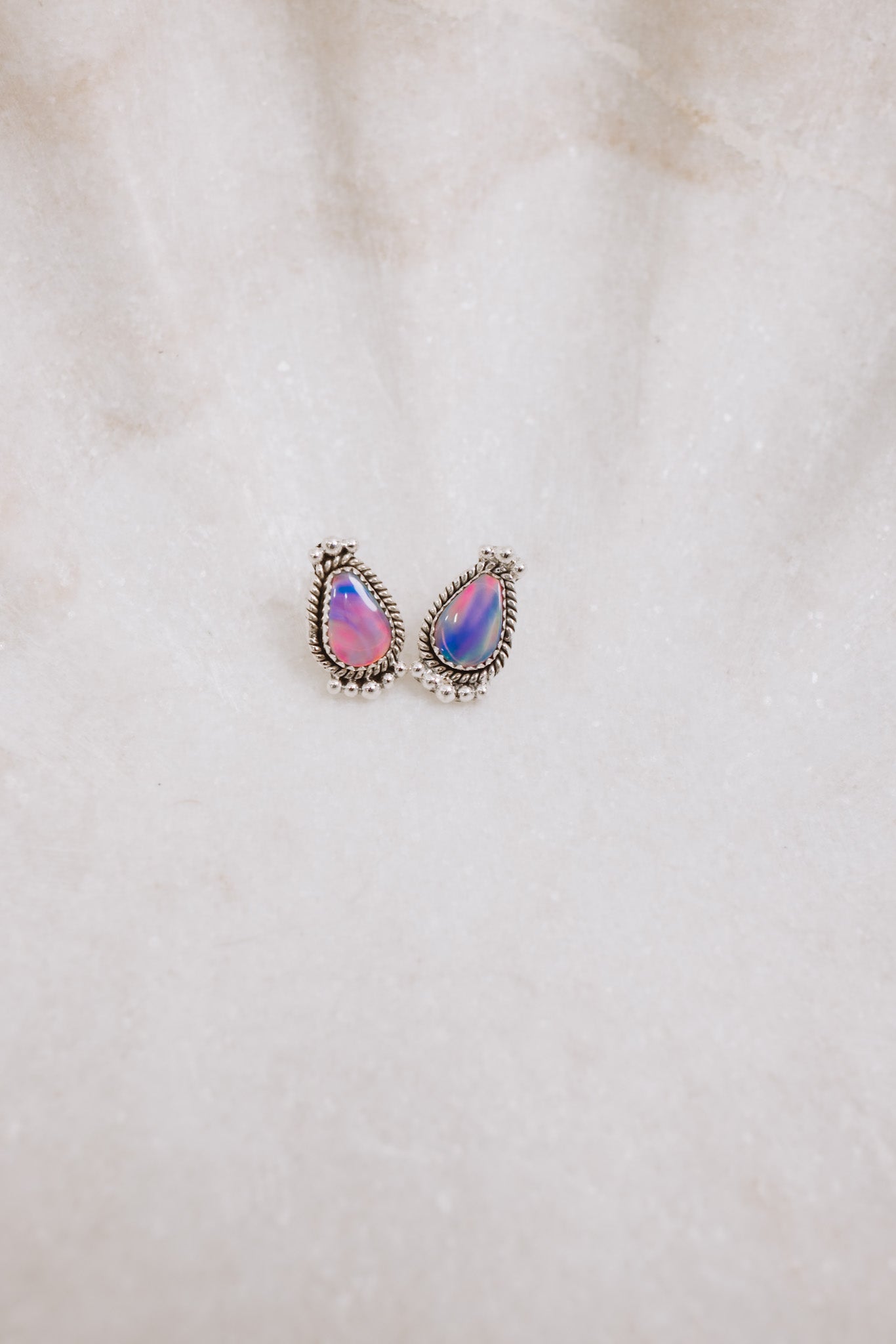 Mini Twisted Rope Single Stone Sterling Silver Studs-Stud Earrings-Krush Kandy, Women's Online Fashion Boutique Located in Phoenix, Arizona (Scottsdale Area)