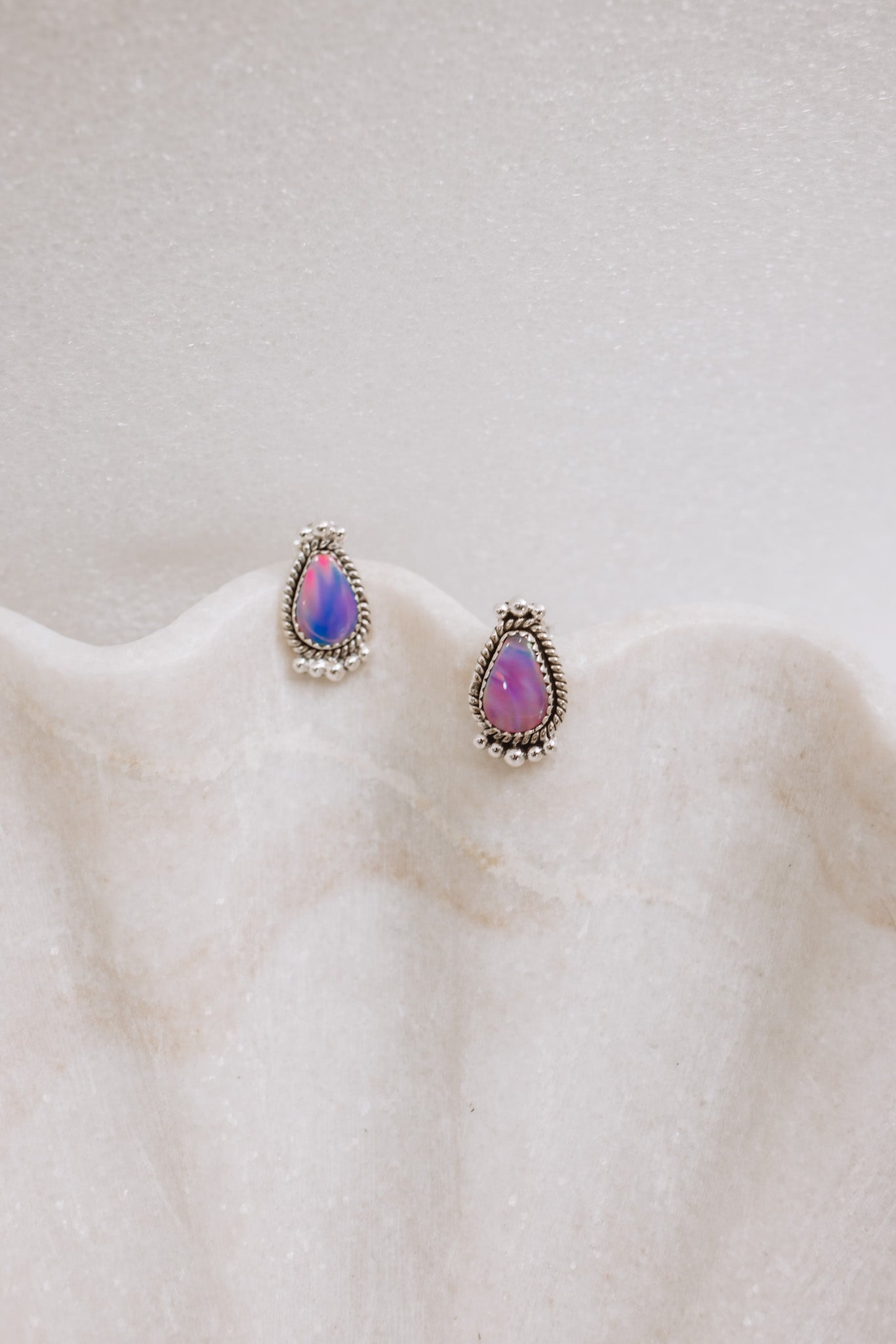 Mini Twisted Rope Single Stone Sterling Silver Studs-Stud Earrings-Krush Kandy, Women's Online Fashion Boutique Located in Phoenix, Arizona (Scottsdale Area)